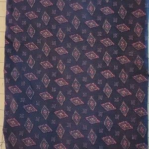 Classic abstract print fabric pink, and blue on navy blue background - 0.9  yds